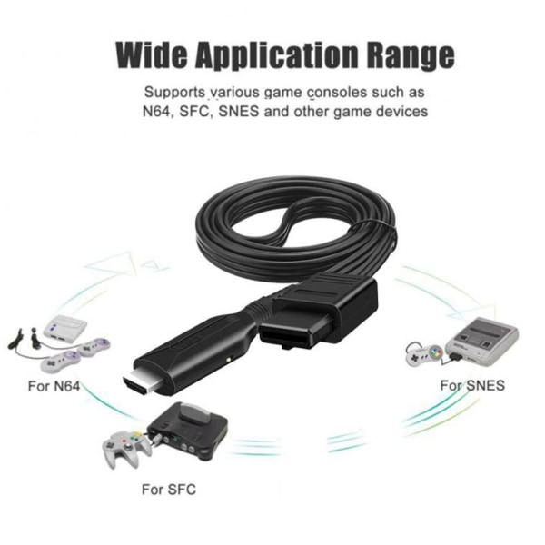 HD1080P N64 till HDMI-kompatibel omvandlare HD Link-kabel för N64/G