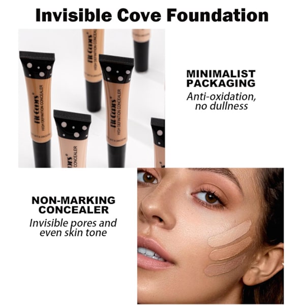 Concealer Foundation Matt Full Täckning Ljusare Makeup Långvarig 2024 04 8g