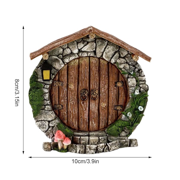Wokii Miniatyr Fé Gnome Hem Fé Trädgårdsdörr Trädgårdstomtar Utomhus Féhus Miniatyr Hem Fönster Och Dörr Passar för Träd Statyer Tr C One-size
