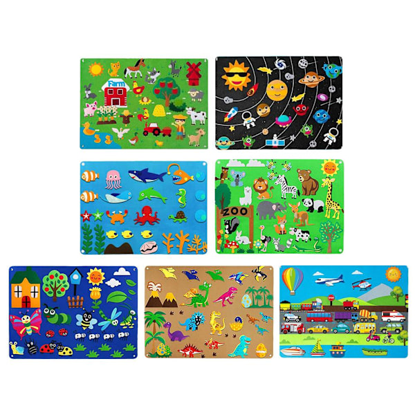 DIY Filtbräda Zoo Undervattensvärld Leksaker Barn Set Lekbräda O0L8 D1B1 zoo 105*75cm