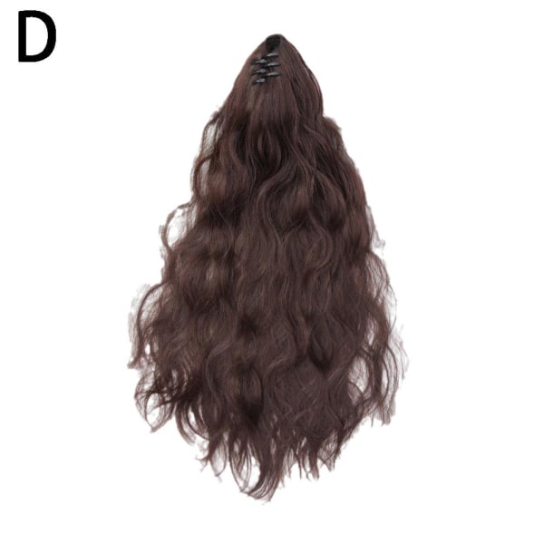 Lång Tjock Lockig Wrap Around Clip In Ponytail Hair Extension Pon Dark Brown one-size