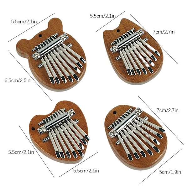 8 Tangenter Utsökt Finger Tumme Piano Gåva Mini Tumme Piano Perfekt för Nybörjare W3K9 Teardrop One size