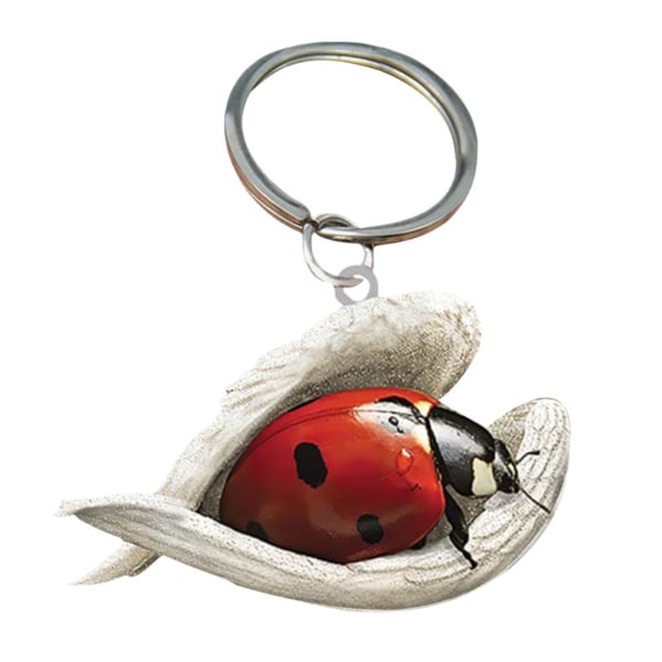 Söt sovande ängelvinge djur hängande prydnad nyckelring Pendan ladybug One-size