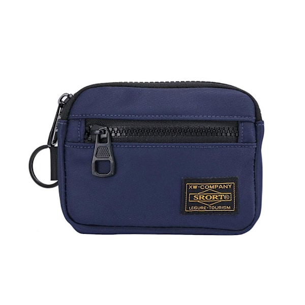 Casual Myntbörs för Män Canvas Dragkedja Plånbok Retro Nyckelhållare Sm Orange One size