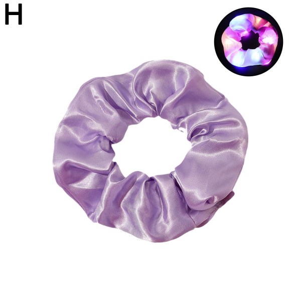 LED-hårband Lysande hårband Glow Soft Tie-Dye Velvet Elasti Purple One-size