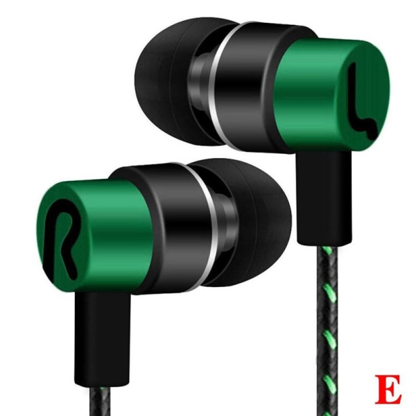 Universal 3,5 mm In-Ear Super Bass Stereo hörlurar Öronsnäcka Metall green One-size