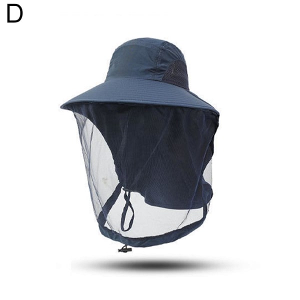 Fiskehatt för utomhusbruk med nätmask, myggsäker och solskydd Navy blue 1pc