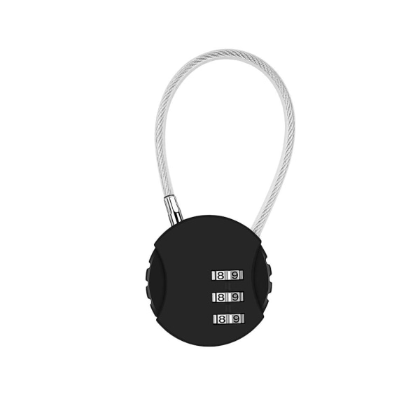 3-siffrig Lösenordskombination Hänglås Resväska Bagage Metallkod black One-size