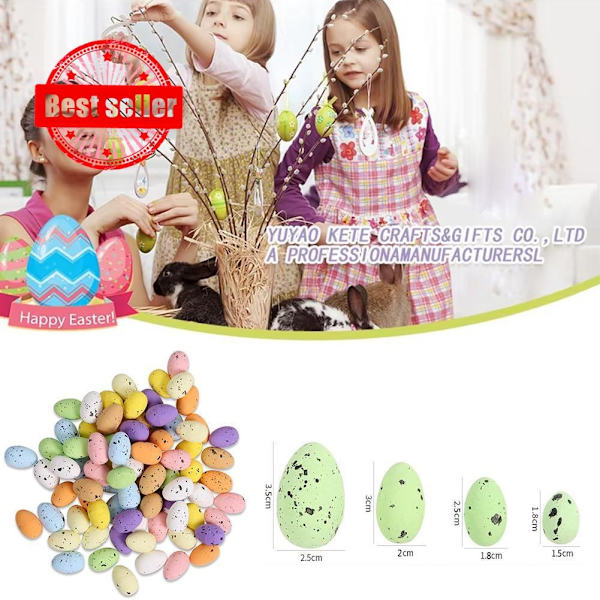Påskägg Färgglada Skumpartiklar Prickiga Ägg Äggdekoration Duvägg Högtidsfågel U0l3 2*3cm 50pcs