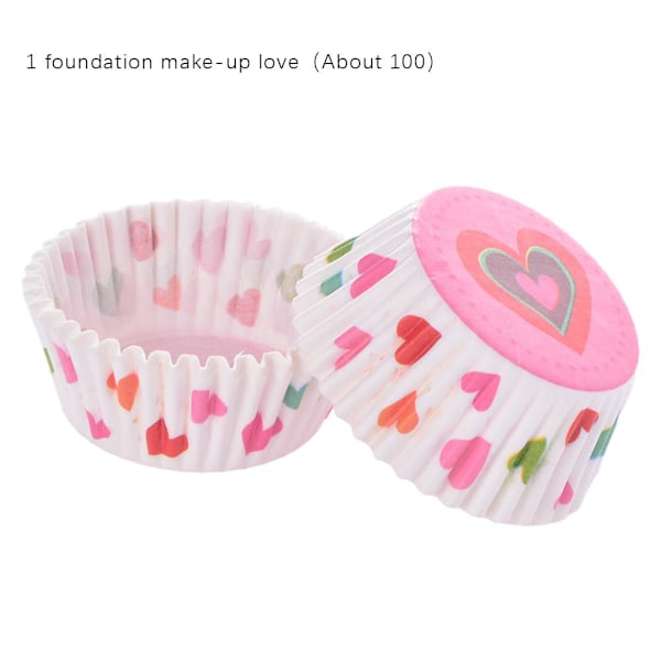 Kvalitets Muffins- och Cupcakeformar i Papper - 100st Bakformar N3O8 P4I7 Q1M6 U7I6 Love pink matrix 1set