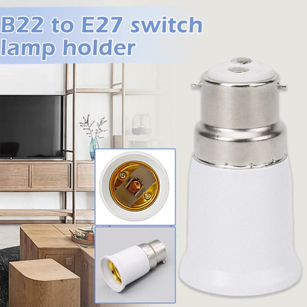 B22 till E27 lampsockeladapter bajonettlampbas till Edison E27 Multi-colorA One-size 10pcs