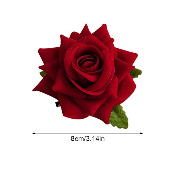 Ros Hårnål Högkvalitativ Hårnål för Lösa Hårstrån Anknäbbsklämma Högt Värde Brosch Hårprydnad Hårblomma W1B4 red one-size