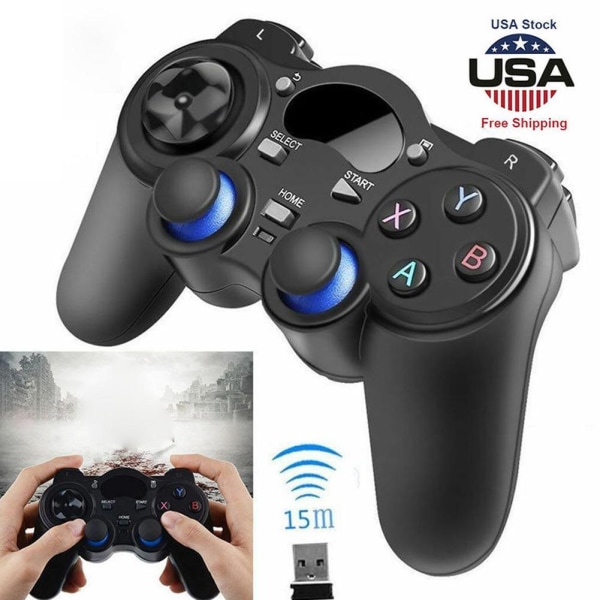 2X Trådlös Bluetooth-spelkontroll för Android-telefon blackA One-size 2pcs