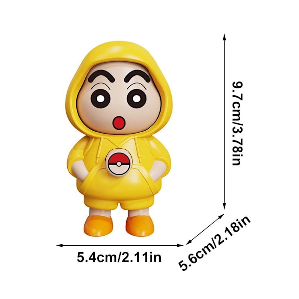 Crayon Shin-chan Ansiktsbytande Docka Nyckelring Leksak Pressleksak Dekompression Uttryck A2Z0 Yellow One size