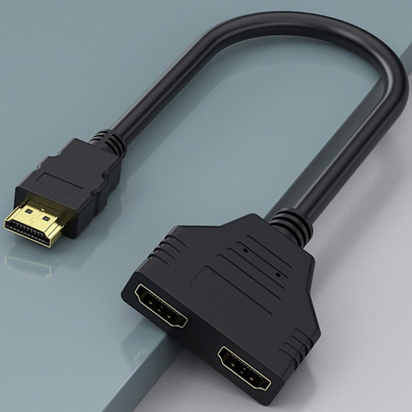 1*HDMI-kabel 1080P HDMI Splitter Port Hane till 1 Hona 2 Ut Adapter HDMI H-AU-