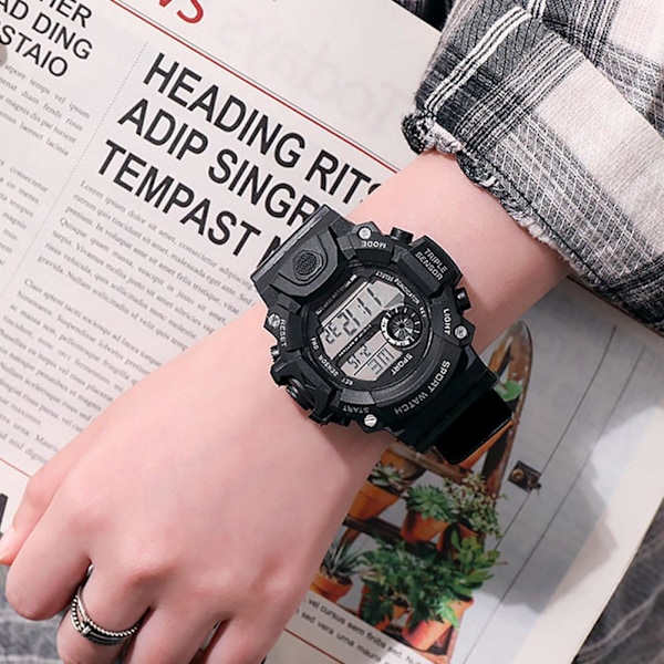 Digital Lysande Unisex Sport Vattentät Klocka Herrklockor Mode Damarmbandsur A7K9 Red One size