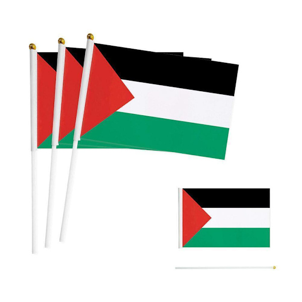 14*21cm Palestinsk Flagga Handviftande Flagga Liten Flagga Gaza Stöd Gratis Z5Y6 P N5M6 1pcsA multicolor 3pcs