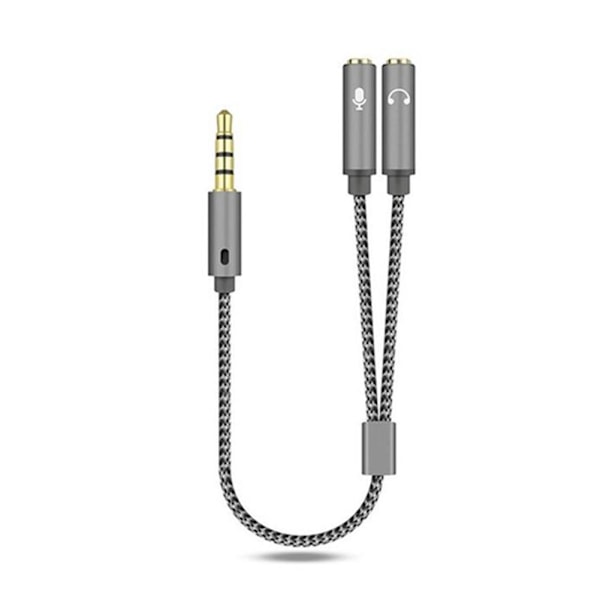 3,5 mm headset-adapter Y-splitter-jackkabel med separat ljud Mi grey One-size