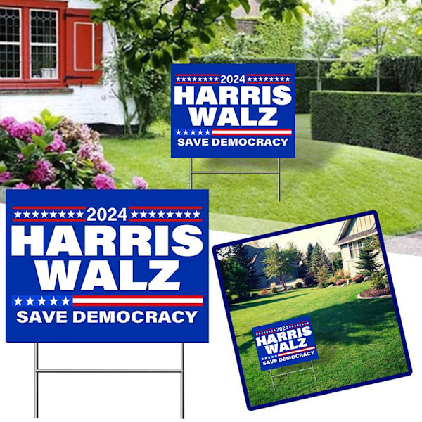 Harris Walz 2024 USA Presidentvalkampanjs skylt för trädgården