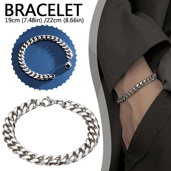 Armband i rostfritt stål CChain Unisex Dam Herr | X1T3 Y8V8 22cm One size