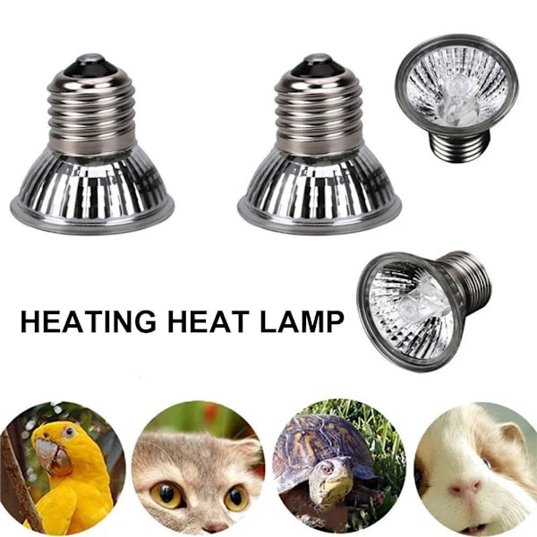 UVA+UVB 25W-75W Reptil Värmelampa Solplatslampa För Sköldpadda Ödla UK NY 50W 1pcs