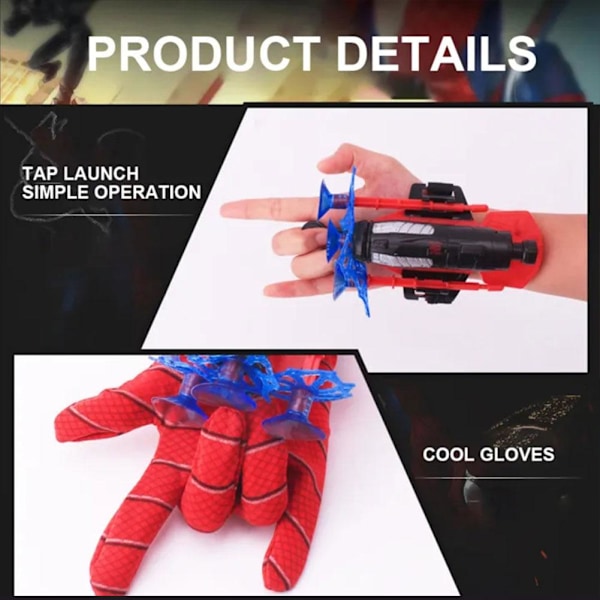 Spiderman Web Shooter för Barn Cosplay Handskar Spray Launcher Silke Spindel Skjutspel Handled O0D0