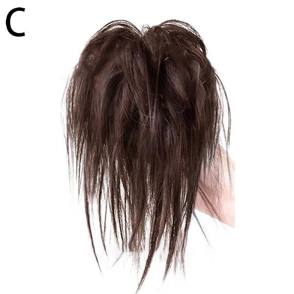 Hårbulle Extensions Messy Straight Elastic -Claw Clip Hair Scrun dark brown Hair Scrunchies