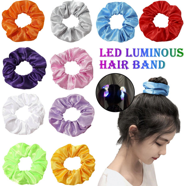 LED-hårband Lysande hårband Glow Soft Tie-Dye Velvet Elasti Green One-size