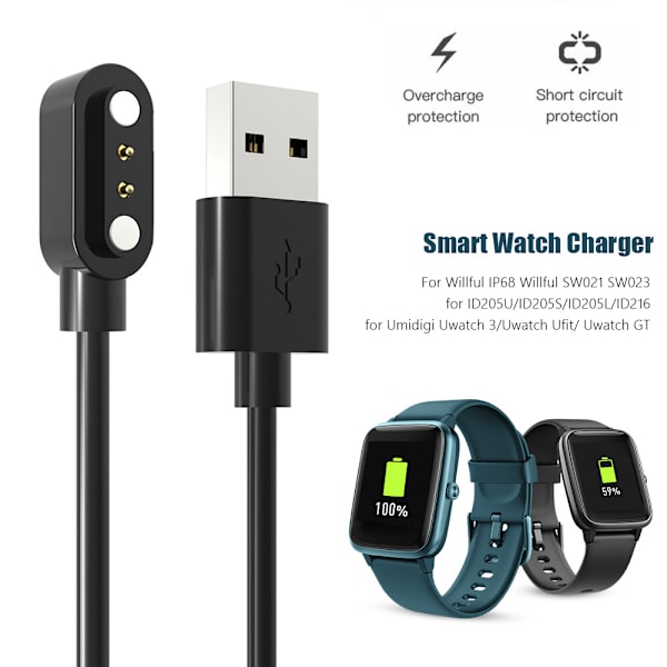 USB-laddningskabel för Smartwatch ID205U IP68 SW023//Uwatch3