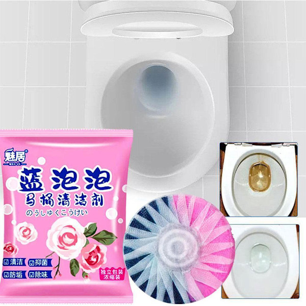 12/24 Cistern Blå Bubbelblock Toalett Skål Fräschare Rengöringsblock Tablett T8O1 pink PackagingA 1PC 24pcs