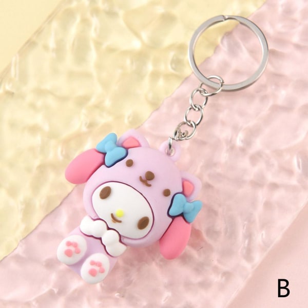 Tecknad Sanrio mjuk gummidocka nyckelring hängande nyckelring Melody one size