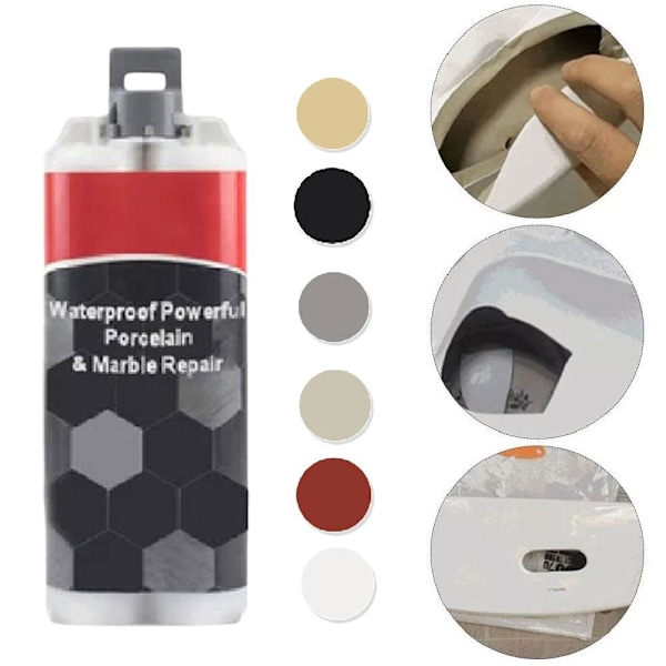 LZYWOD Keramisk Kakelreparationssats, Keramisk Kakelreparationsmedel Marmorgolv Och Badrumsgrop Reparation Reparation Reparation Glasyr Pa Spricka C 50ML