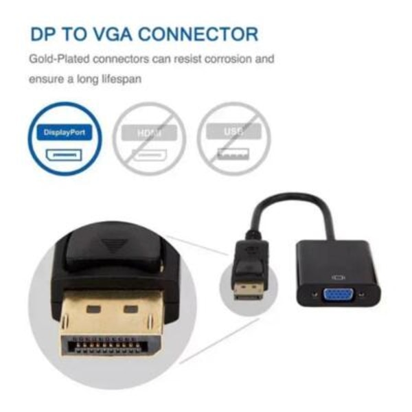 1080P FHD Display Port DP Hane till VGA Hona Konverteringskabel Adapter