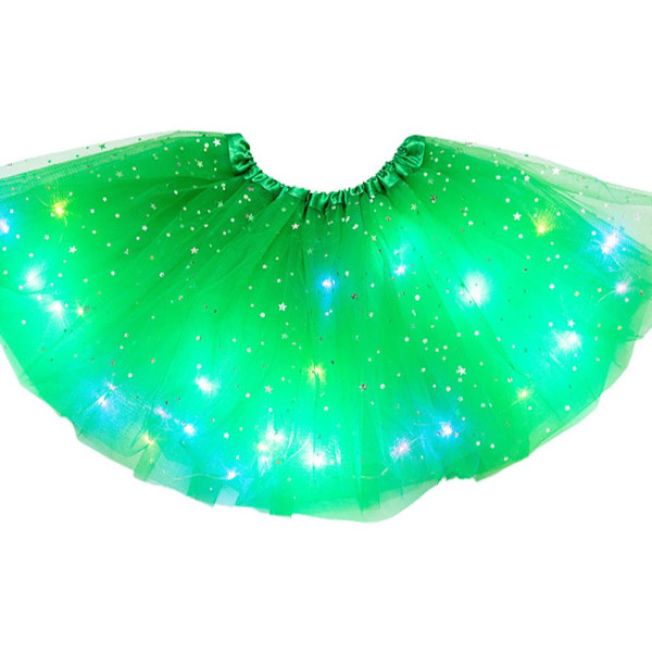 Mode Tutu Kjole Stjärn Paljett Ljusande Kjole Kreativa Ljusremsor Led Kjole B6p9 light greenlight green One size