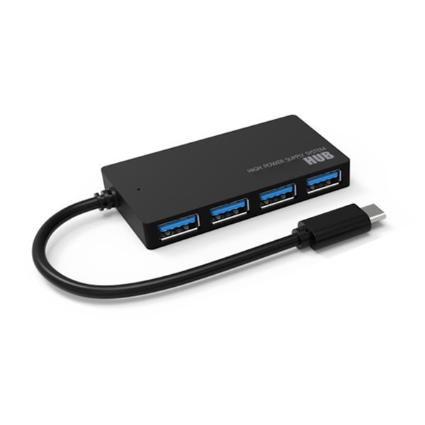NY 4-Portars Hub Splitter USB 3.0 Höghastighetsadaptrar Multi PC Laptop Desktop blackB Type-C2.0