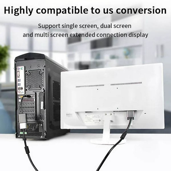 1080P FHD Display Port DP Hane till VGA Hona Konverteringskabel Adapter