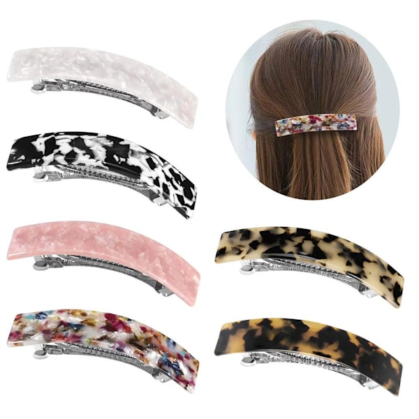 Flerfärgad Stor Fransk Hårklämma Hårspänne För Kvinnor Accessoarer mix-colours one-size