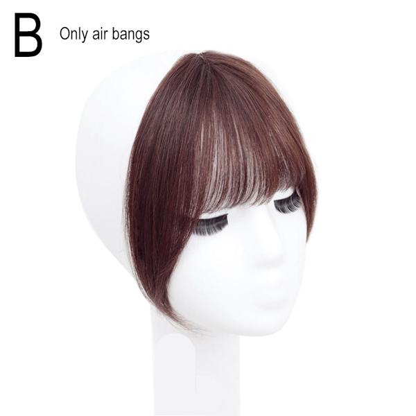 Eight Bangs Damperuk 3D Huvud Tunn Sektion Medium Simulerad Lugg Peruk Delad A0H8 dark brown 1pcs