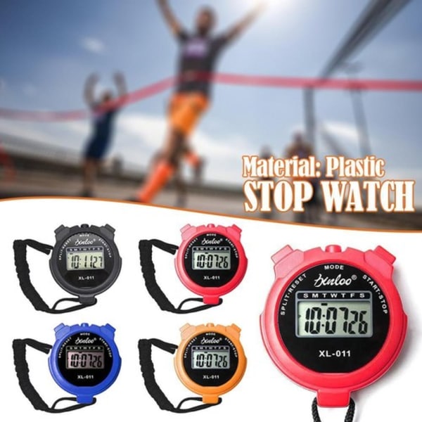 Digital Handhållen Sportstoppur Stoppur Timer Alarmräknare red 1size