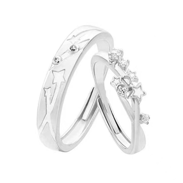Ringar Stjärnklar Natt Par Nattlysande Ringar Eleganta Utsökta Ringar~ B8W4 J8 B3J6 2 pcs One size