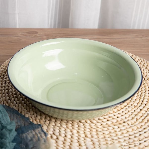 Emajerad Enkel Soppskål med Böjd Kant Gul Multi-specifikation Grön Nostalgisk Emajerskål Ris Q3n1 Yellow 16cm