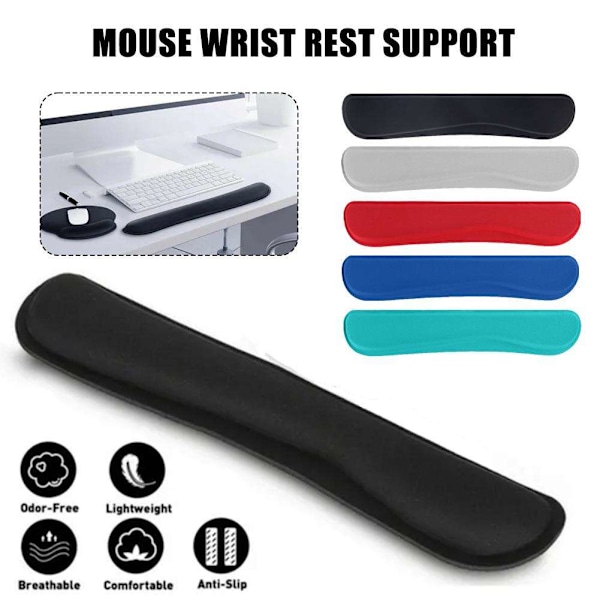 Tangentbords handledsstöd Mus Handledsstöd för Kontor Hem Enkel Skrivning ❈ black one-size
