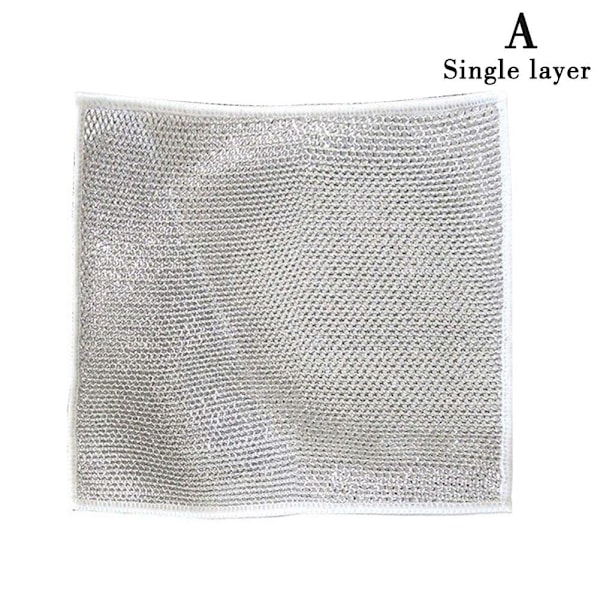Diskhandskar med silvertråd Hushållsduk Rengöring Kök Diska Skål { W7V8 Double layer 20*20cm