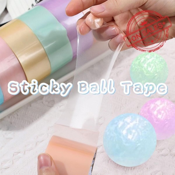 Bred Tejp Sticky Ball Helt Utsträckt Bolltejp Färgade Tejper Sticky Dekompression Leksak J2a7 random 1pcs one-size