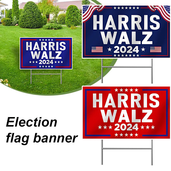 Harris Walz 2024 USA Presidentvalkampanjens skylt Yar A 1pcs