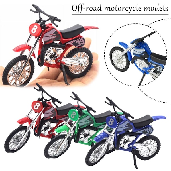 1:18 Skala Motorcyklar Modell Motocross Enduro Dirt Bike Leksakscykel Green One size