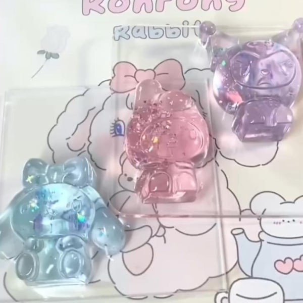 Söt Sanrio Kuromi Squishy Leksak TPR Dekompression Stresslindring Mjuk Klämleksak Nyhet Fidget Leksak pink one-size