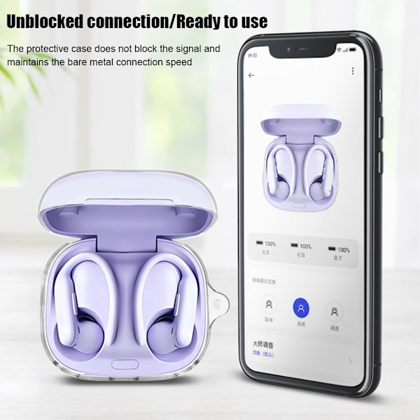 Genomskinligt skal för Beats-Powerbeats Pro 2, mjukt, transparent och stöttåligt TPU-skal.