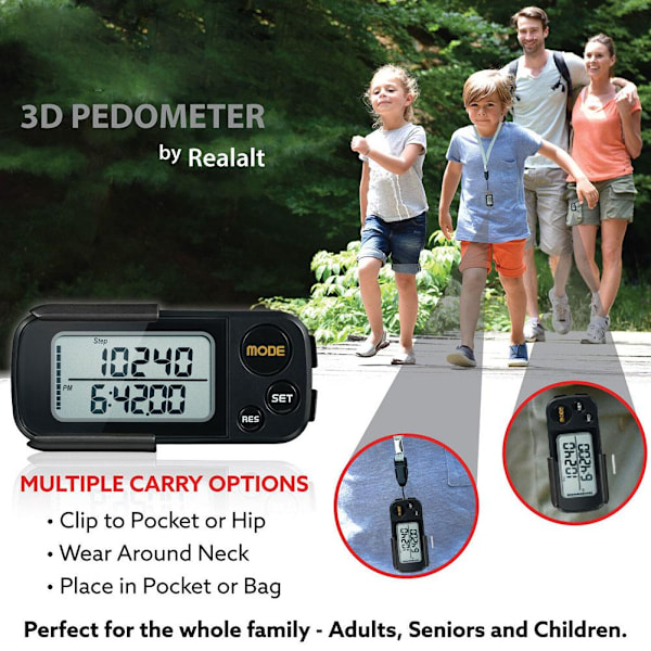 Kvalitets 3D-stegräknare för promenader från Realalt med Clip NEU F2S6 K6B9