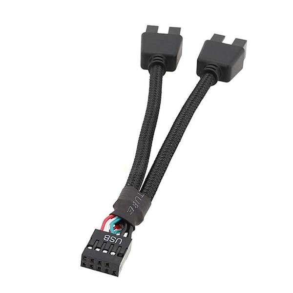 Moderkort Förlängningskabel 9Pin USB 1 Hona till 2 Hane *> CORD- Y ( O3A8